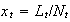 $x_{t}=L_{t}/N_{t}$